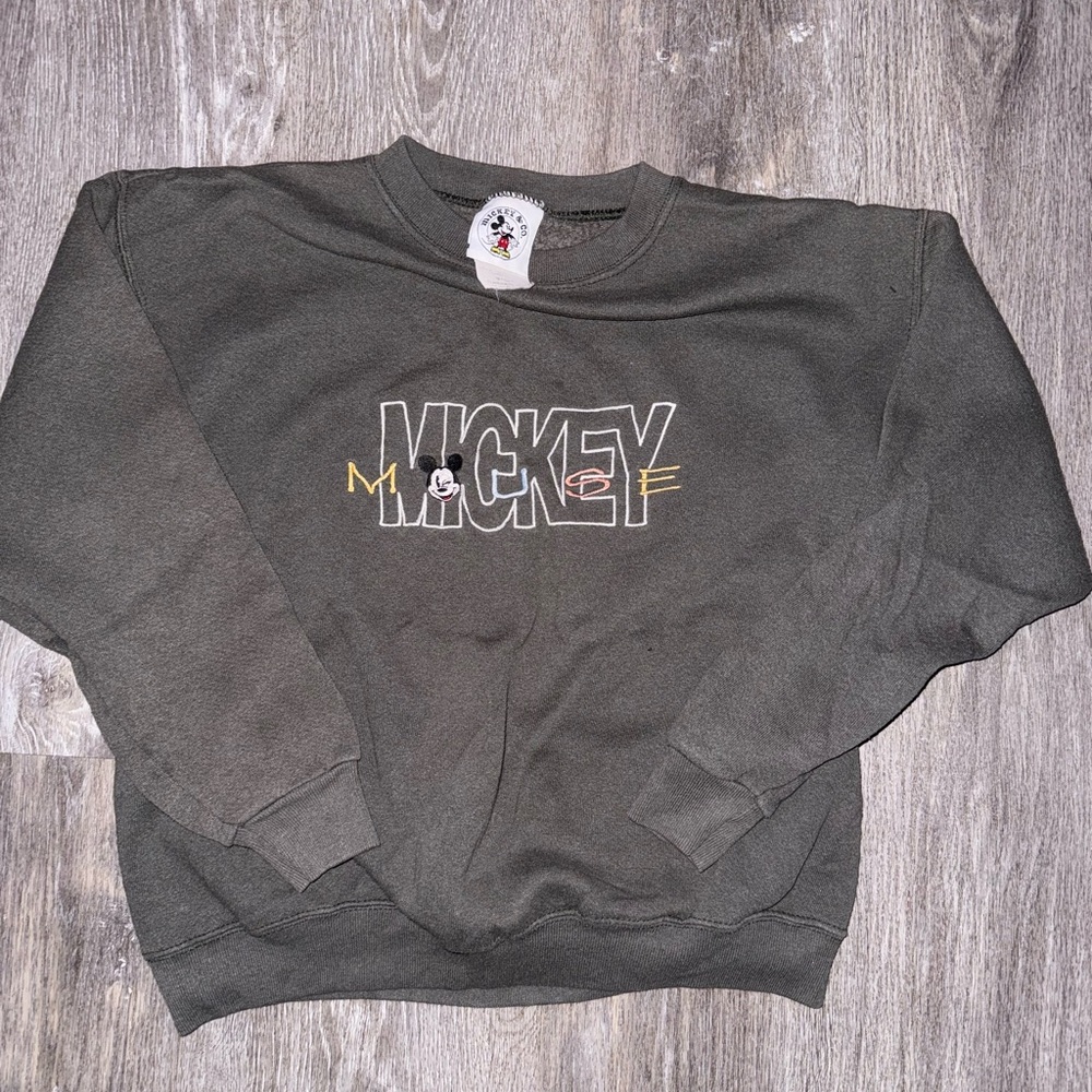 Vintage Mickey Mouse Gray Sweater